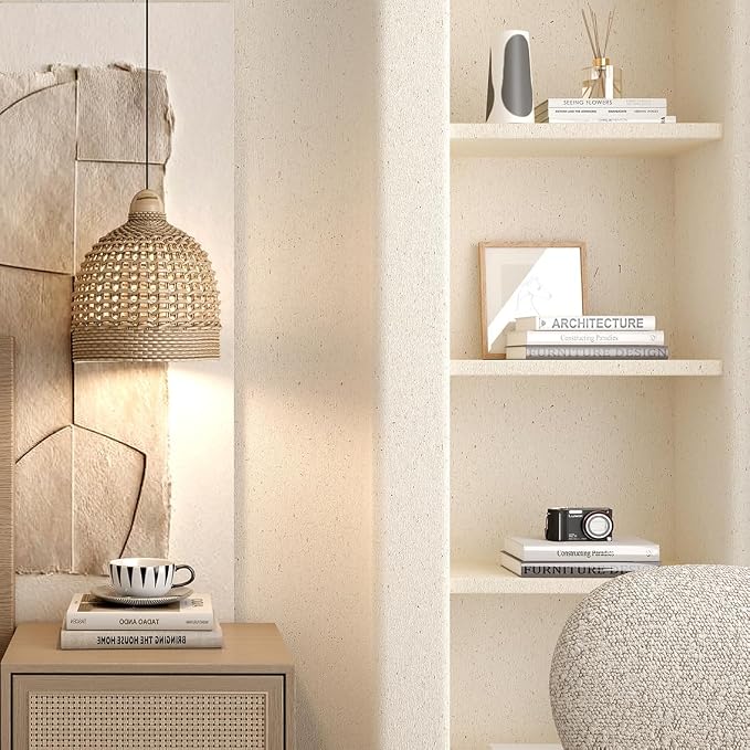 Natural White Wallpaper Grasscloth Textured Peel and Stick Wall - Image 3