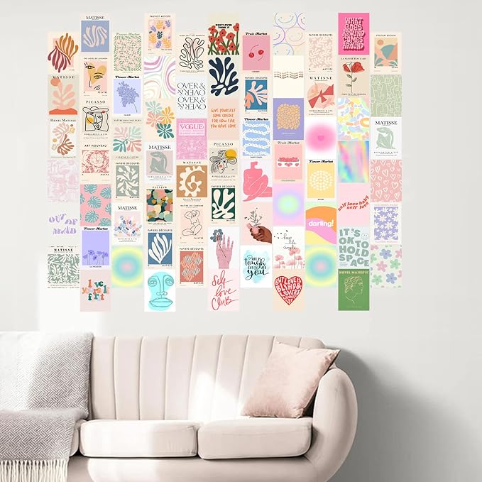 KBKBART 70pcs Danish Pastel Wall Collage Kit Aesthetic Pictures, Cute Danish - Image 4