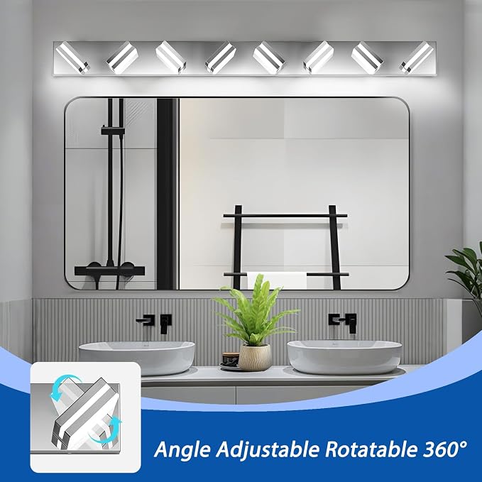 IZORRO LED Modern Bathroom Lights Fixtures, Chrome Acrylic Wall Lighting - Image 2