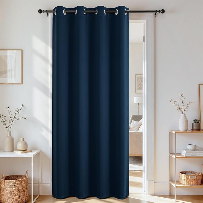 Joydeco Blackout Door Curtain for Doorway Privacy 90 Inches Long, Grommet by JOYDECO