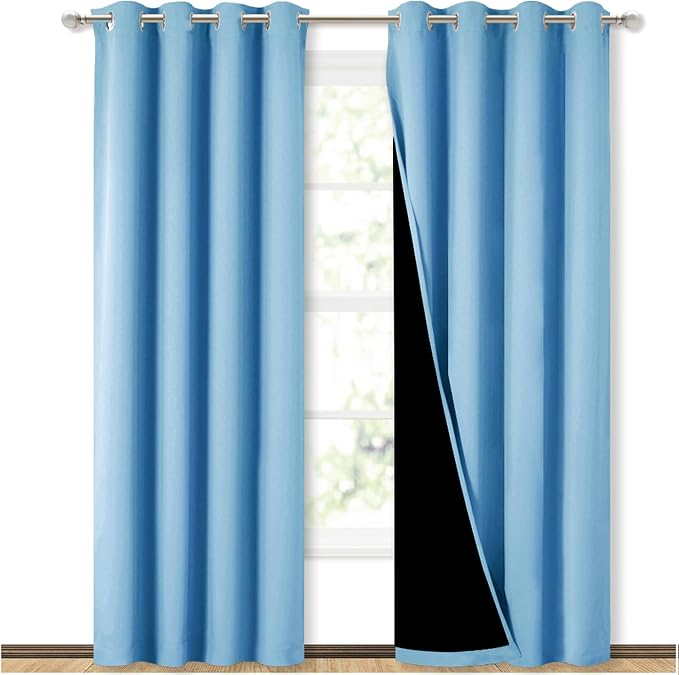 NICETOWN 100% Blackout Curtains 84 inches Long, 52 inches Wide, Pair of Energy by NICETOWN