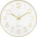 Foxtop Gold Wall Clock 12 Inch Silent Non-Ticking Battery Operated Round Modern by Foxtop
