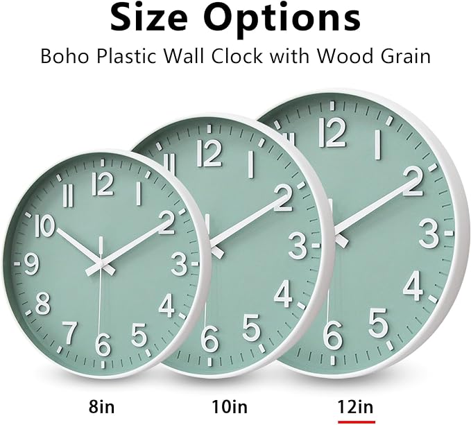 HZDHCLH Wall Clocks Battery Operated, Wall Clock Green, 12 inch Wall Clock - Image 5