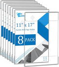 EHWINE 8 Pack 11x17 Wall Mount Acrylic Sign Holder, Wall Signs Photo Menu Flyer by EHWINE