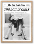 iHery Girls Just Wanna Have Fun Framed Trendy Cowgirl NewsPaper Wall Art by iHery