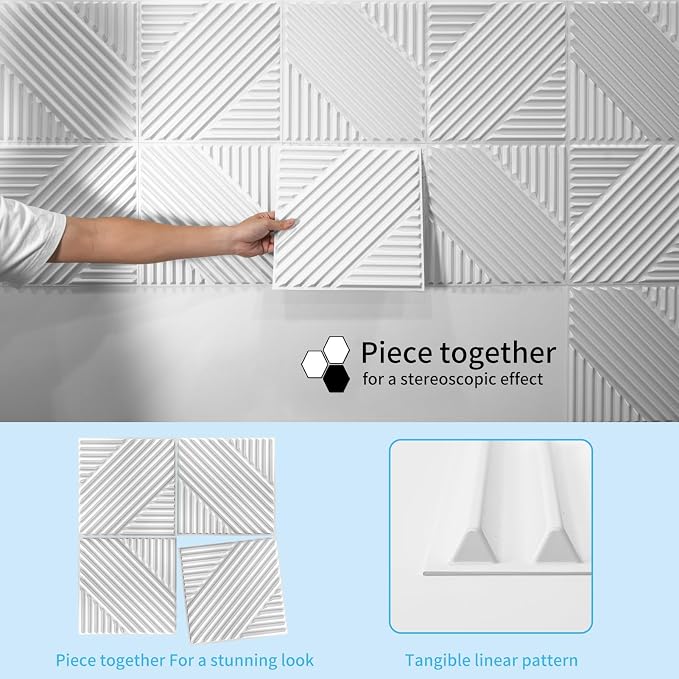 Art3d 33-Pack 3D Wall Panels for Interior Wall Decor, Textured Accent Walls - Image 2
