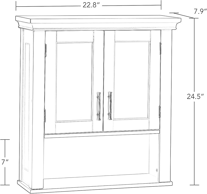 RiverRidge Somerset Two-Door Bathroom and Laundry Wall Mount Storage Medicine - Image 3