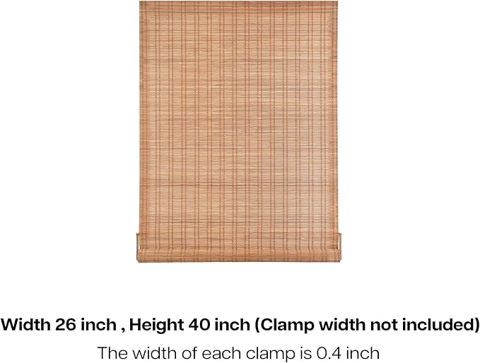 LazBlinds No Tools No Drill Bamboo Roller Shades, Cordless Bamboo Blinds - Image 7