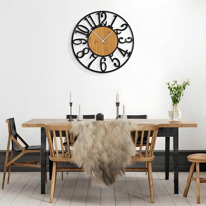 Large Wall Clock for Living Room Decor, 24 Inch Non Ticking Silent, Battery - Image 9