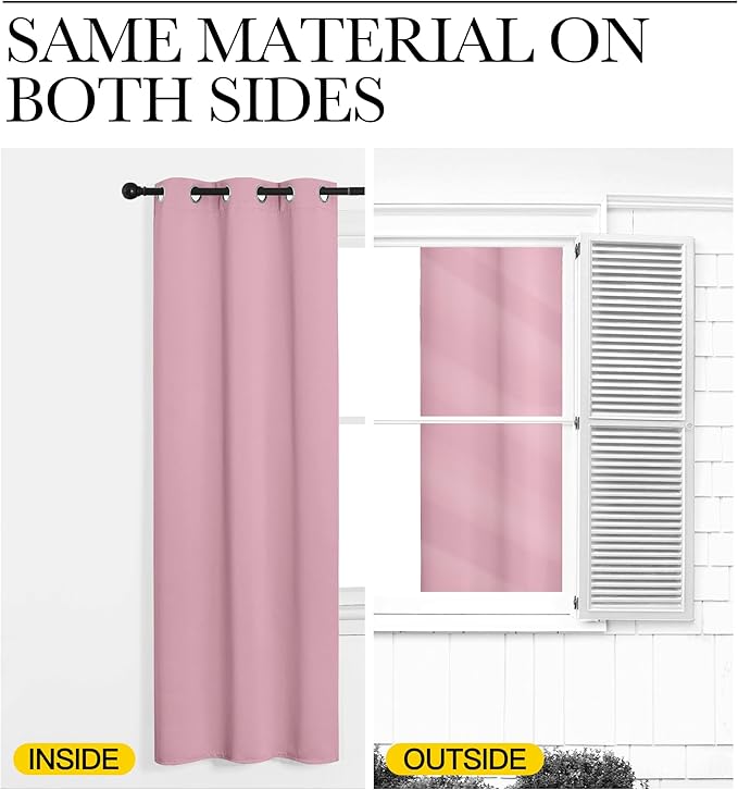 NICETOWN Crystal Pink Room Darkening Curtains - Image 5