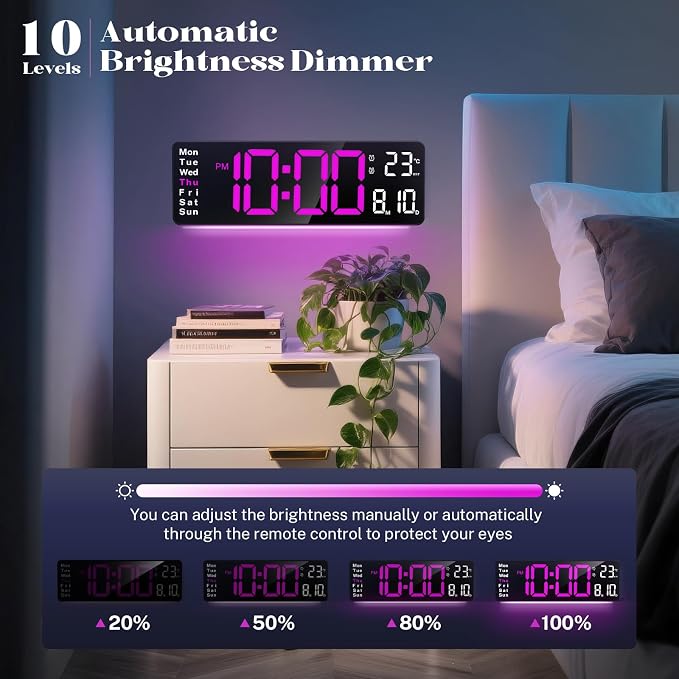 Digital Clock Large Display, Led Big Wall Clocks - Image 3