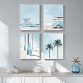 Framed Blue Coastal Beach Wall Art by Cuspin