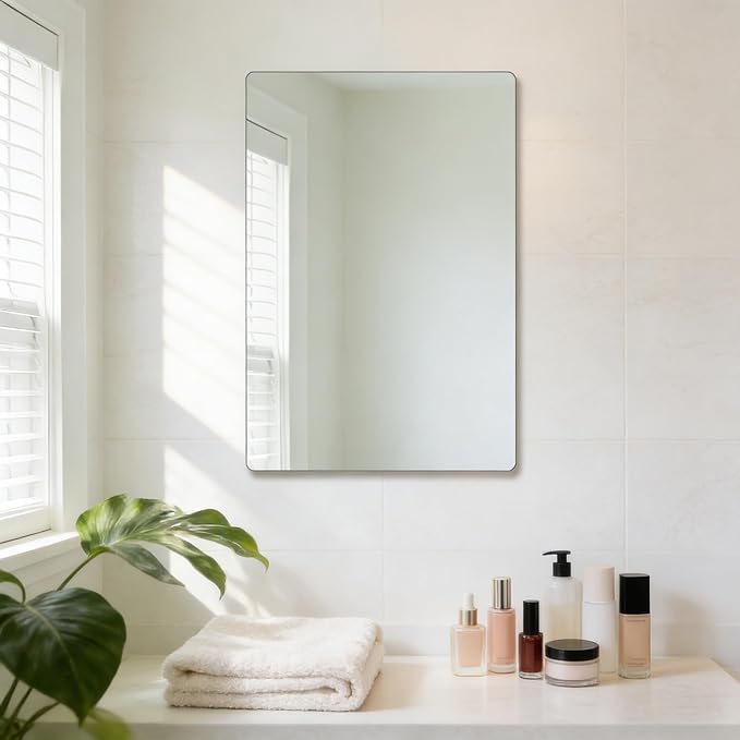 Frameless Mirror, Rectangle Bathroom Mirror - Image 2