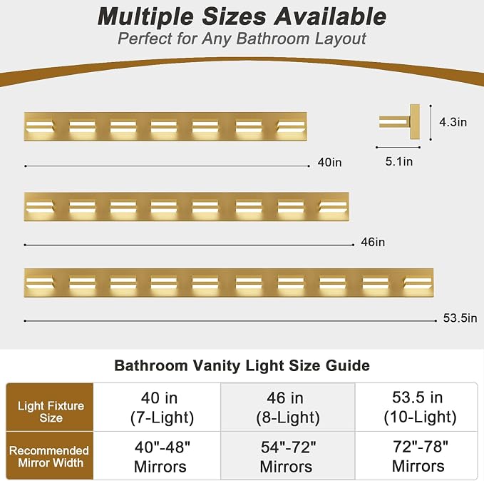 IZORRO LED Modern Bathroom Lights Fixtures, Vanity Lights - Image 3