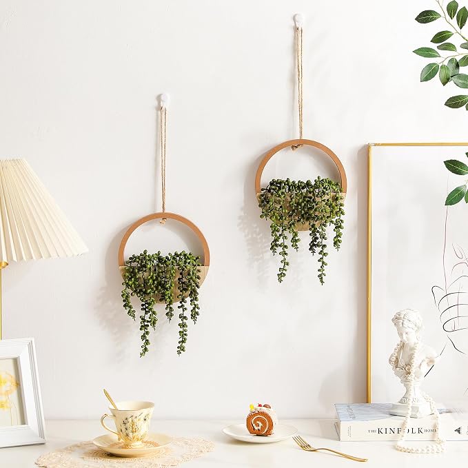 Artificial Hanging Plants Hanging Planter Fake Succulents Artificial String of - Image 7