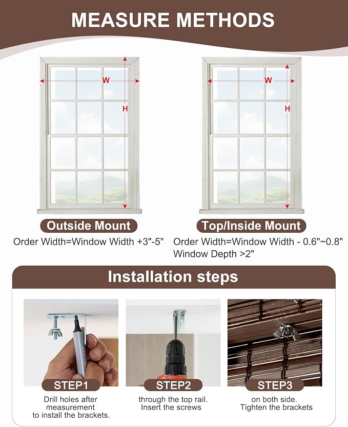 60''W X 72''H Cordless Bamboo Roman Shades - Image 4