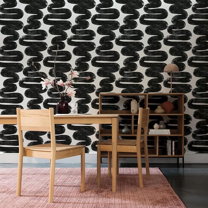 Tempaper x Bobby Berk White & Black Wiggle Room Removable Peel and Stick - Image 7