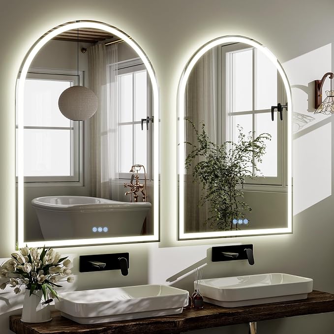 BEAUTYPEAK 40x30 LED Arch Bathroom Mirror - Image 7