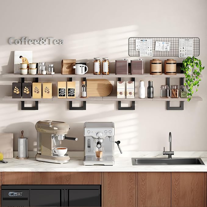 HOOBRO Floating Shelves, 15 Inch Wall Shelf Set of 4, Wall Mounted Storage - Image 3