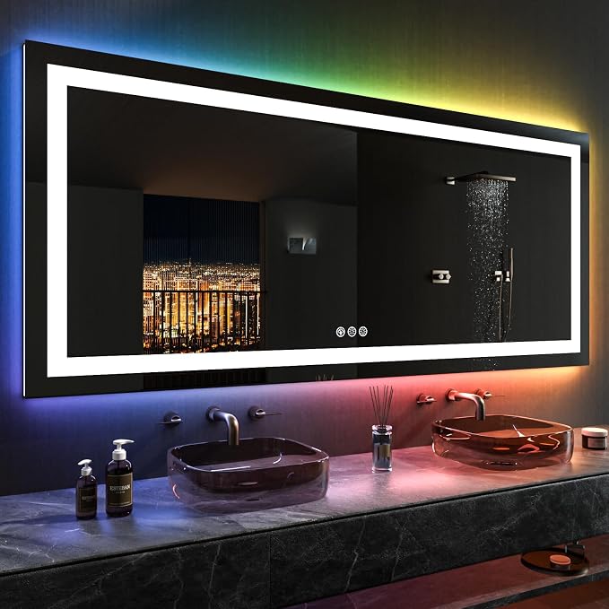 LOAAO 84"X40" LED Bathroom Mirror - Image 3