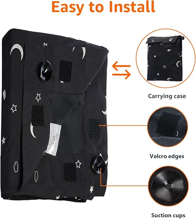 Amazon Basics Portable Room Darkening Blackout Curtain Shade - Image 3
