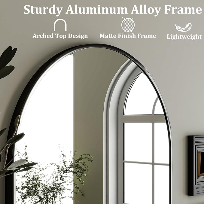 HARRITPURE 20"x30" Arched Bathroom Mirror - Image 4