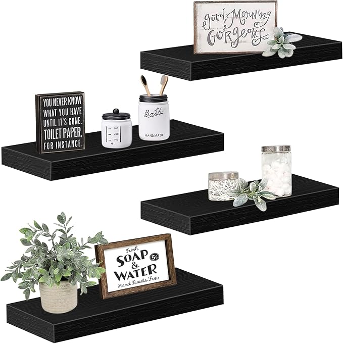 QEEIG Floating Shelves for Wall Bathroom Shelf Bedroom Kitchen Living Room - Image 9