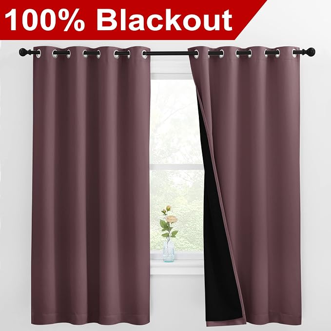 NICETOWN Bedroom Full Blackout Room Warming Curtain Panels, Super Thick - Image 2