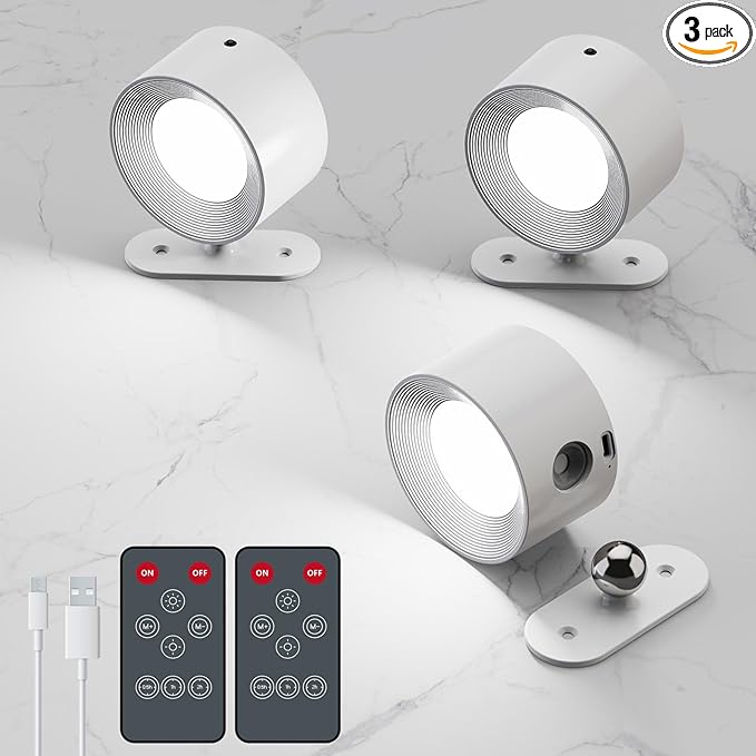 AKSDA 3Pack Battery Operated Wall Sconce, 3 Color Modes 3 Brightness Levels by AKSDA