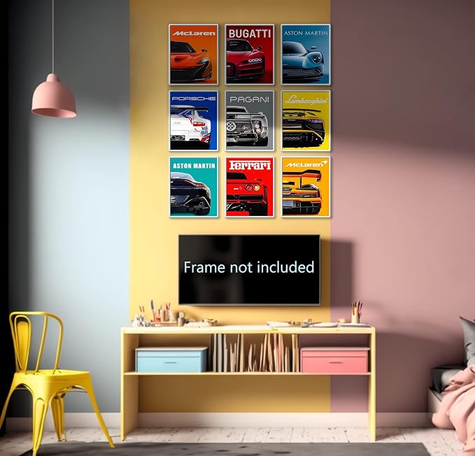 CSLGQGV Car Poster Vintage Racing Car Wall Art Supercar Canvas Prints Painting - Image 2