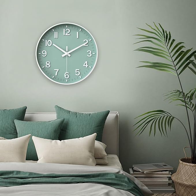 HZDHCLH Wall Clocks Battery Operated, Wall Clock Green, 14 inch Wall Clock - Image 9