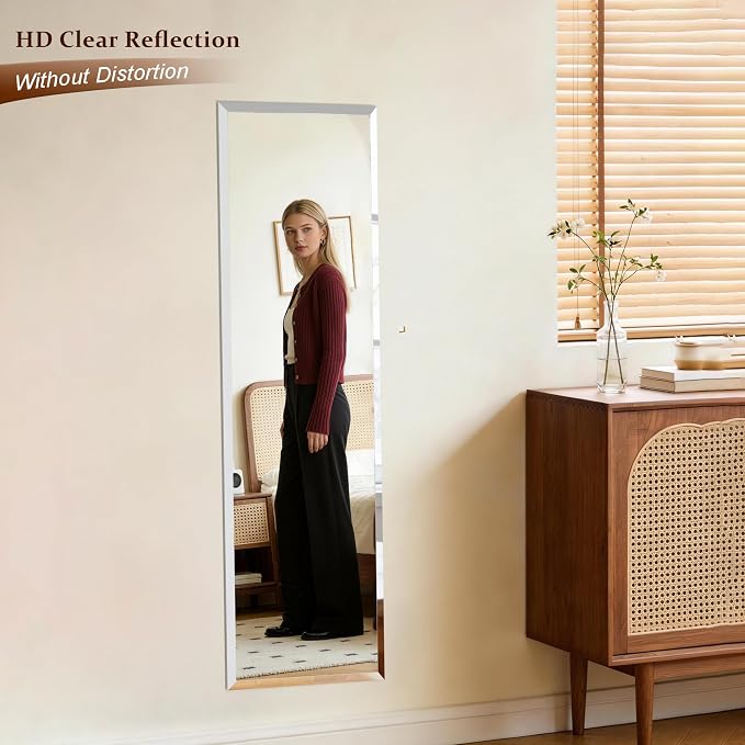 Frameless Mirror Full Length 64”x21”| Wall Mount Mirror Full Length Beveled - Image 3