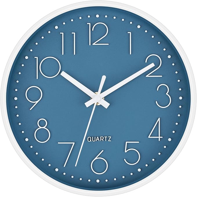 Foxtop Small 8 Inch Wall Clock Silent Non-Ticking Battery Operated Quartz Round by Foxtop