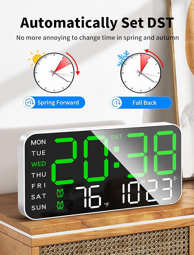 MASHI 8.4''Large Digital Wall Clock, Led Alarm Clock - Image 6