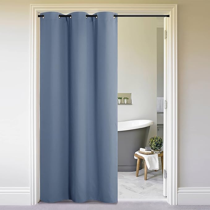 NICETOWN Faux Folding Accordion Doors, Front Door Curtains, Privacy Blackout by NICETOWN
