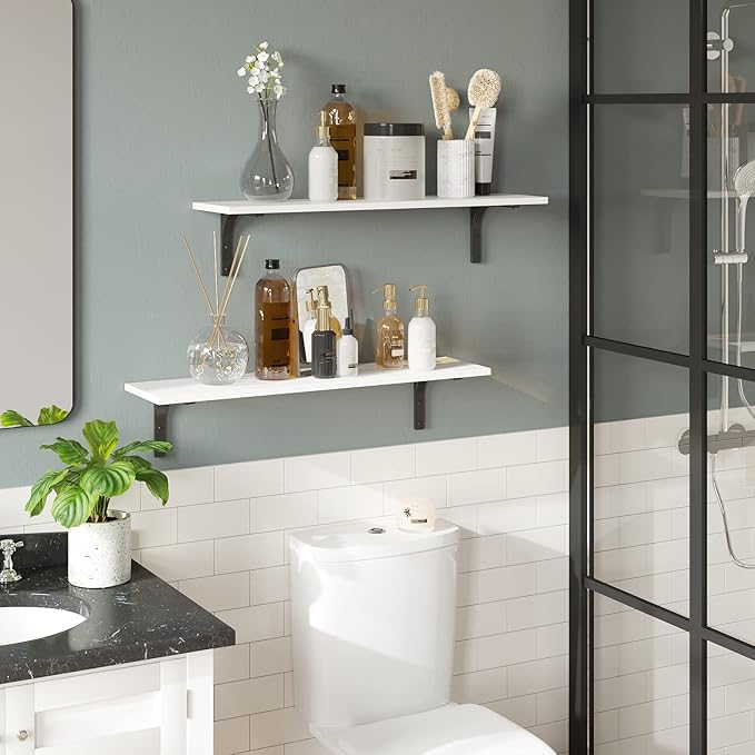 DINZI LVJ Long Wall Shelves, 31.5 x 7.9 x 6.1 Inches, Easy-to-Install, Large - Image 2