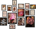ANERZA 16 PCS Black Girl Wall Art Decor, African American Gallery Wall Prints by ANERZA