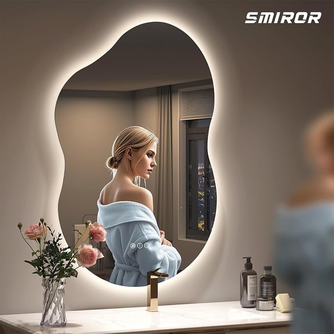 SMIROR Asymmetrical Backlit Bathroom Mirror - Image 2