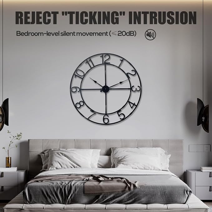 Large Wall Clock for Living Room Decor–48 Inch Silent Non-Ticking Modern - Image 6