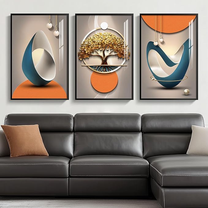 Large Framed Modern Elegant Luxury Wall Art - Image 2