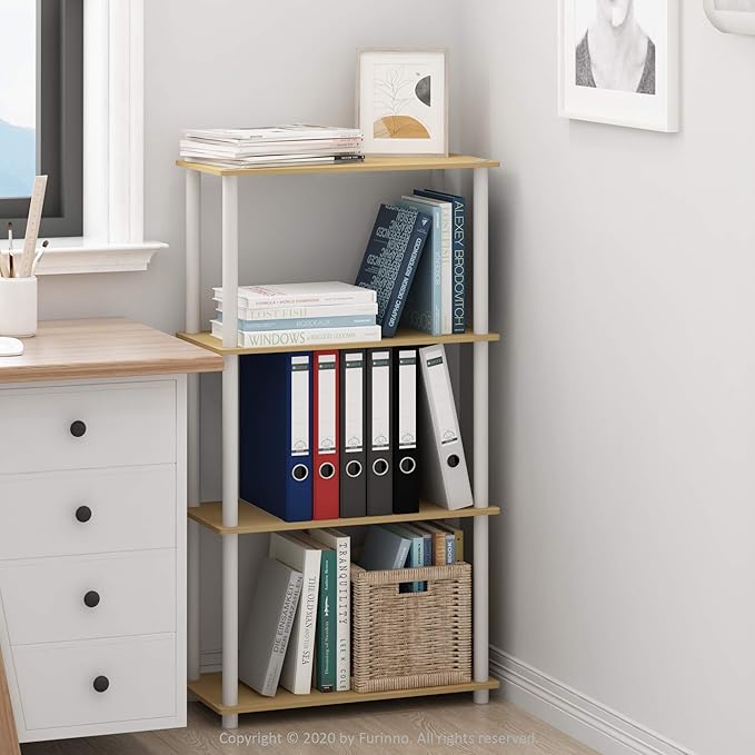 Furinno Turn-N-Tube 4-Tier Multipurpose Shelf Display Rack, Round Tubes - Image 9