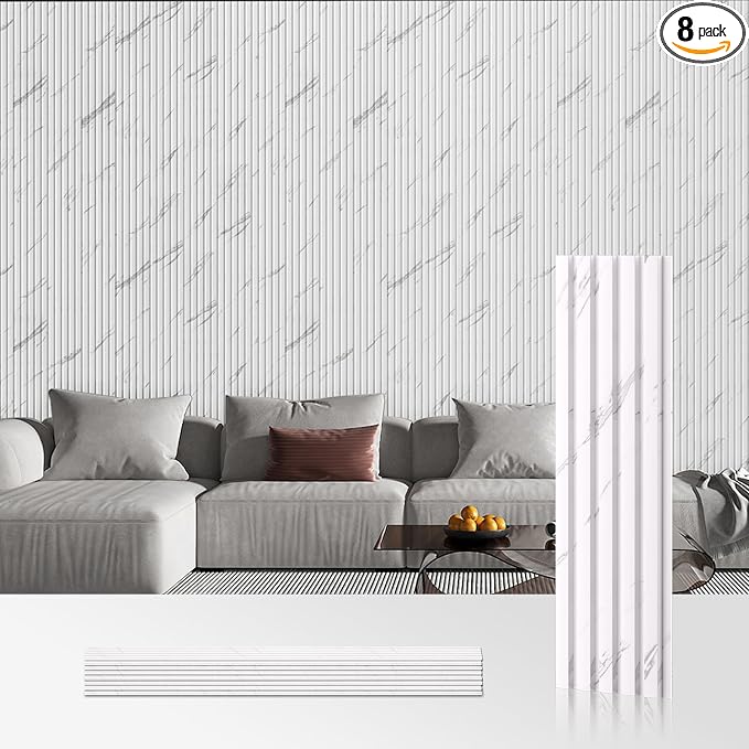 OUZUGIE WPC Acoustic Slat Wall Paneling, Living Room, TV Background, Study Room by OUZUGIE