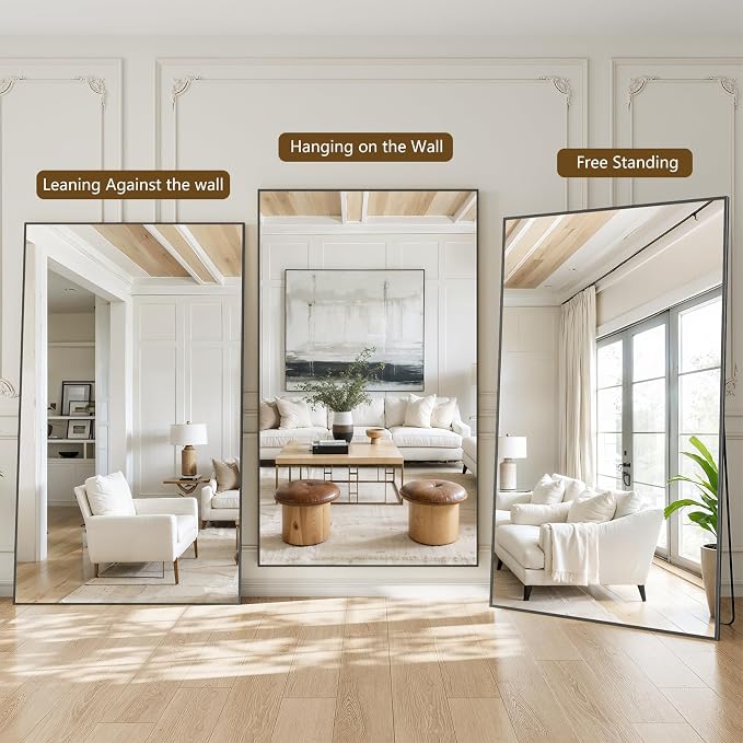 Koonmi 81"x41" Floor Mirror Full Length, Bedroom Floor Body Mirror - Image 5