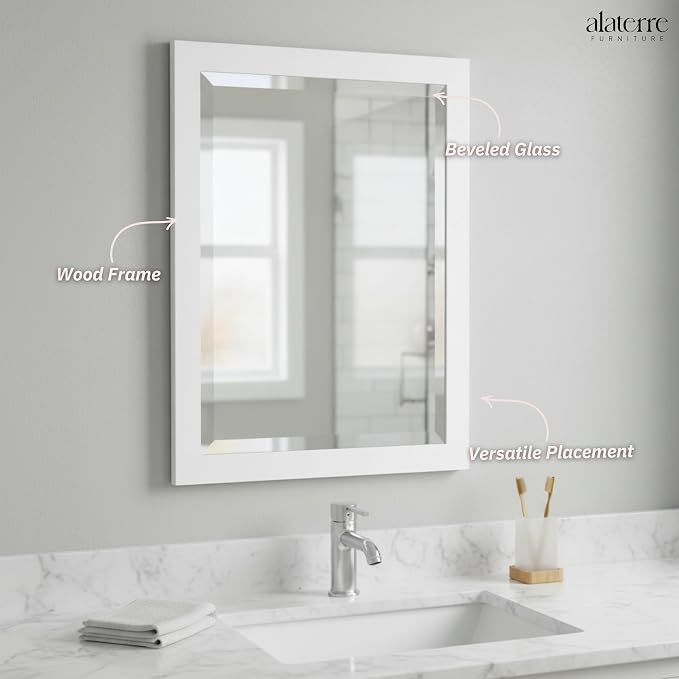 Alaterre Furniture 24" x 30" Bathroom Vanity Mirror - Image 5