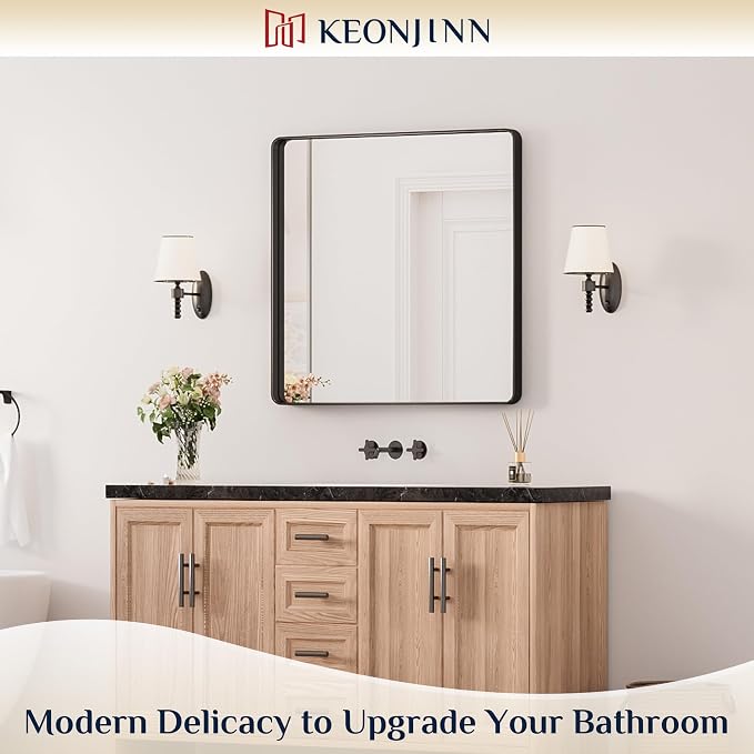 Keonjinn Black Bathroom Mirrors - Image 2