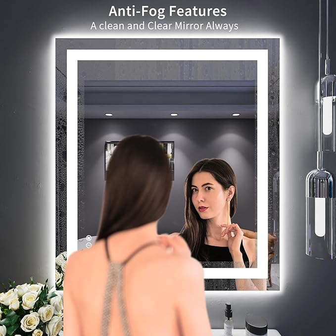 LOAAO 32"X36" LED Bathroom Mirror - Image 3