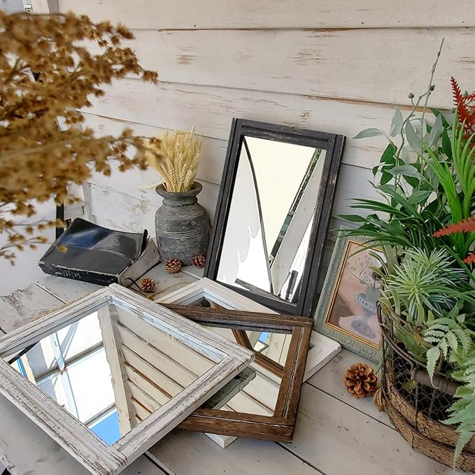 AAZZKANG Wall Mounted Mirror Small Rectangular Retro Mirrors - Image 7