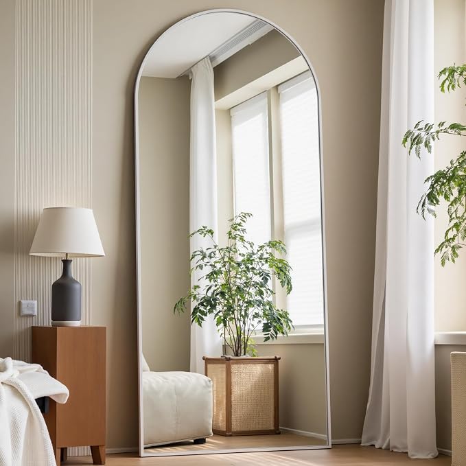 Arched White Full Length Mirror, Full Body Mirrors - Image 2