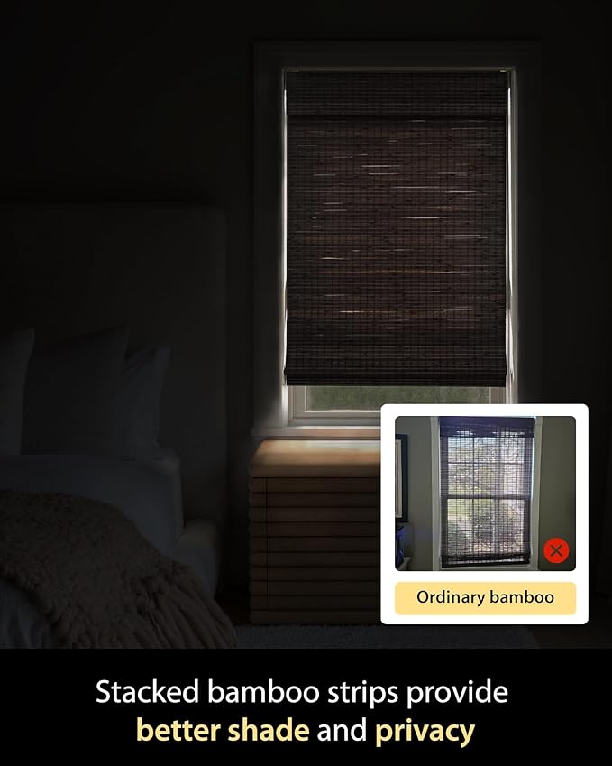 UNISHADES Cordless Bamboo Roman Shades - Image 5