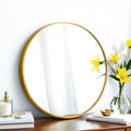 SCWF-GZ 20" Round Mirror Circle Wall Mounted Hanging or Against Wall Metal by SCWF-GZ